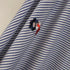 Embroidered Navy & White Stripe ~ Cotton